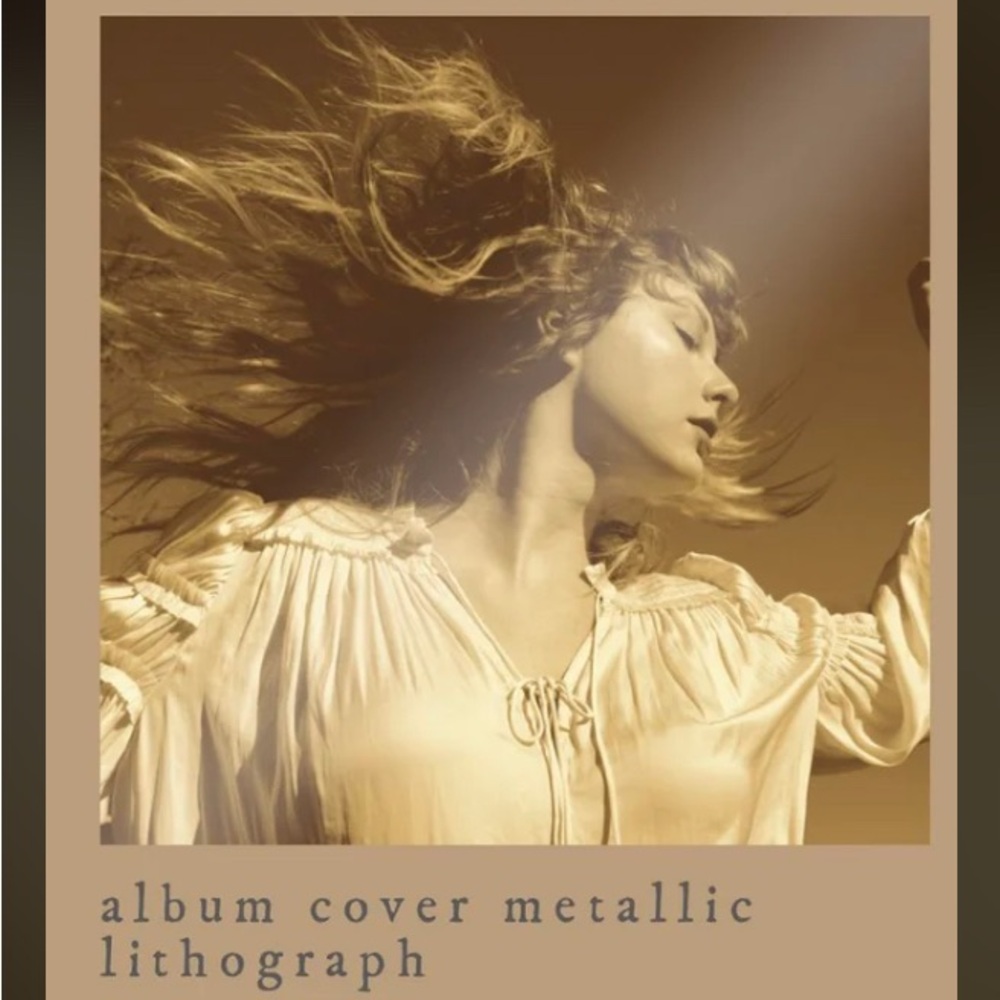 Taylor Swift Fearless Album Cover Metallic Lithograph *damaged*